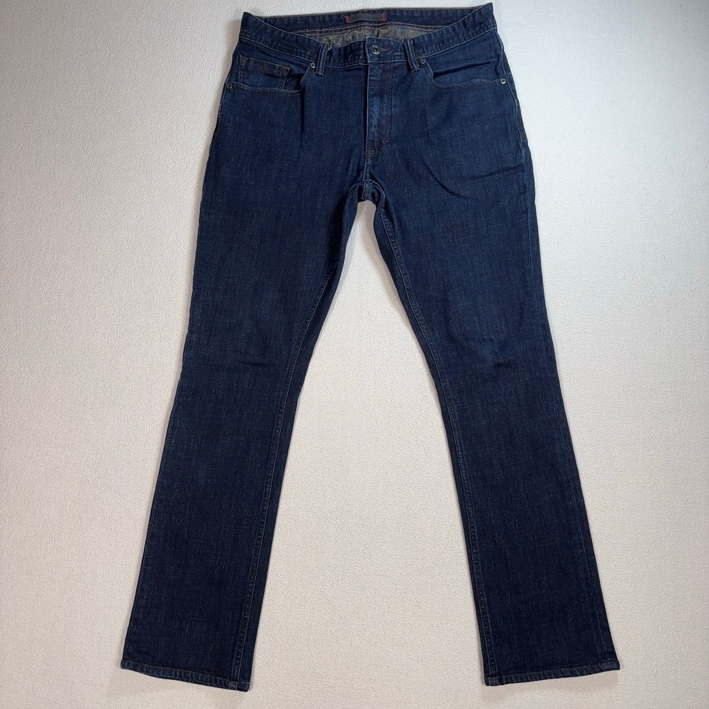 Robert Graham Devil Stitch Jeans Men's 32x30 Blue Tapered Stretch‎ Skull Denim